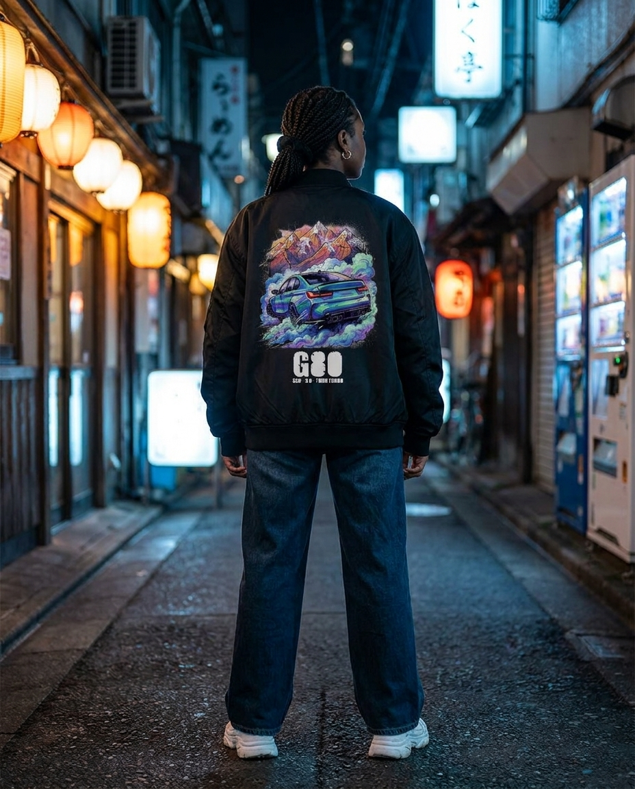 Black Bomber Jacket street