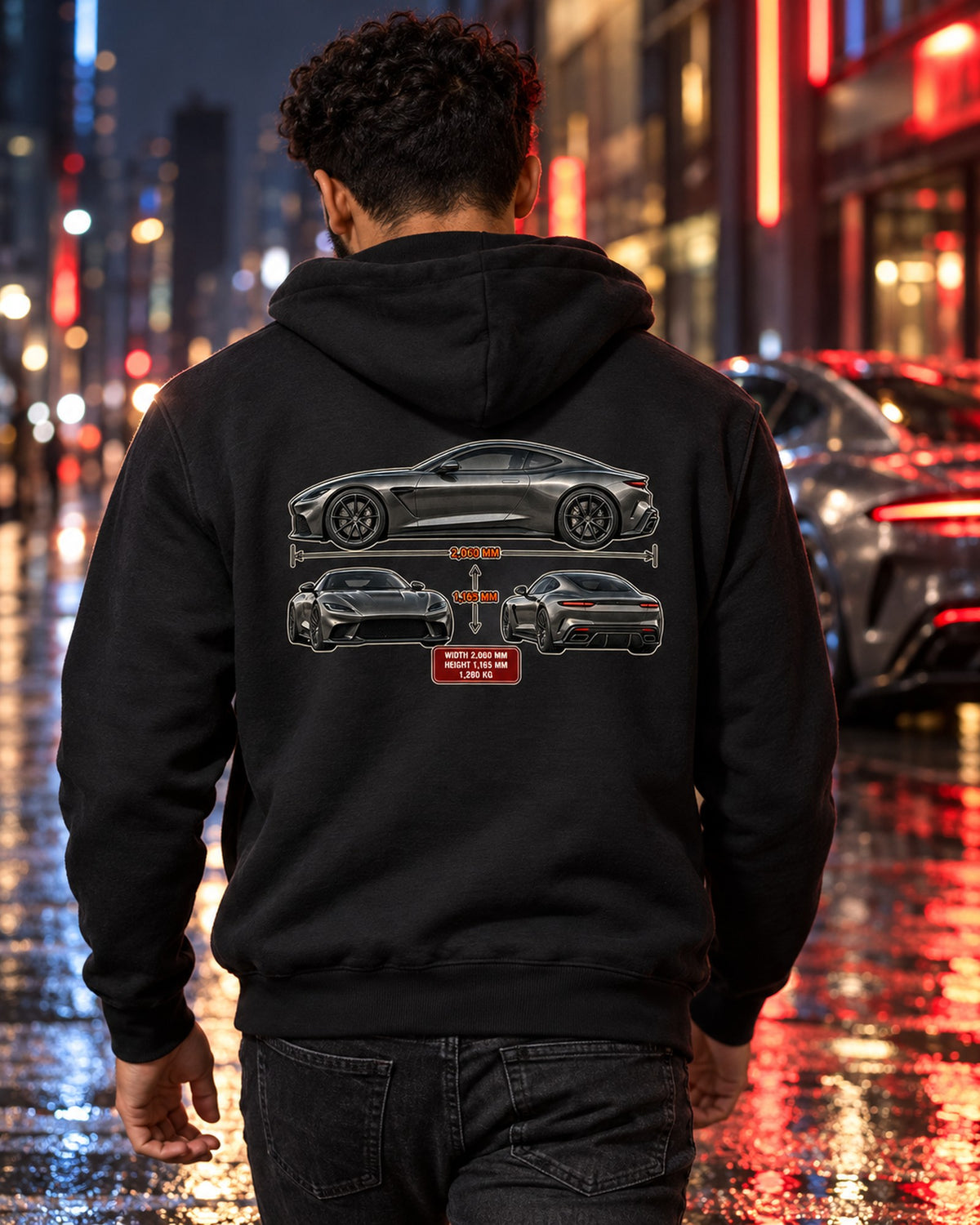 Pagani Utopia Three-View Sheet Tee, Dimension Spec Shirt Zip Hoodie Black worn hero
