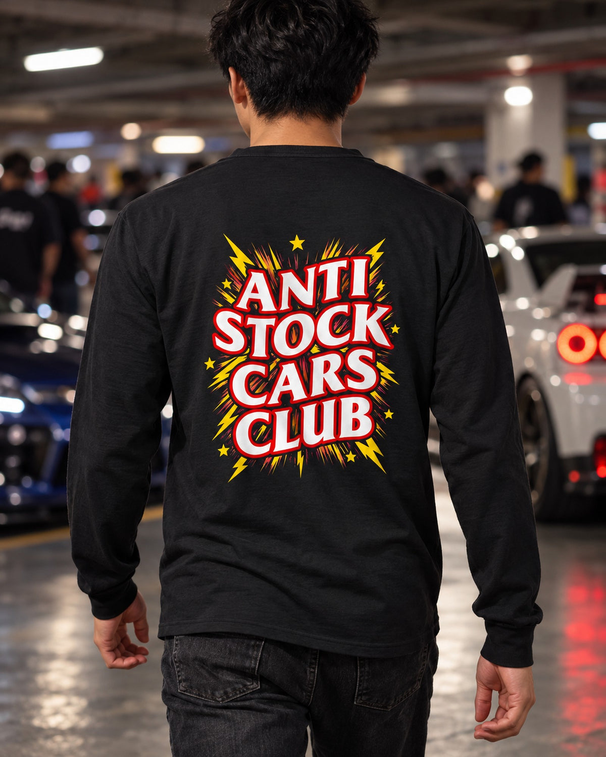 Anti Stock Cars Club Anime Title Card Shirt, Hoodie & More Long Sleeve Black worn hero