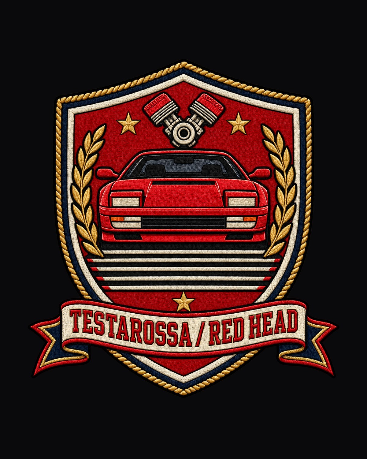 Ferrari Testarossa F110 Flat-12 Red Head Crest Shirt design only