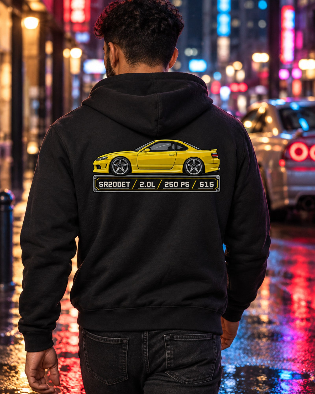 Nissan Silvia S15 SR20DET Spec Sheet Data Plate Shirt Zip Hoodie Black worn hero