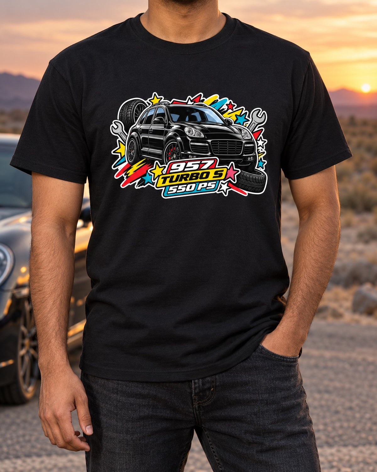Porsche 991 R Patent Line Art Shirt, 6-Speed Manual Coupe T-Shirt Black worn hero