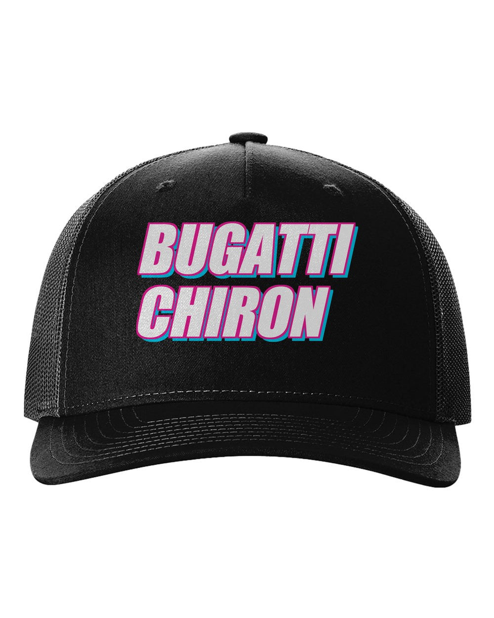 black hat front view with car name