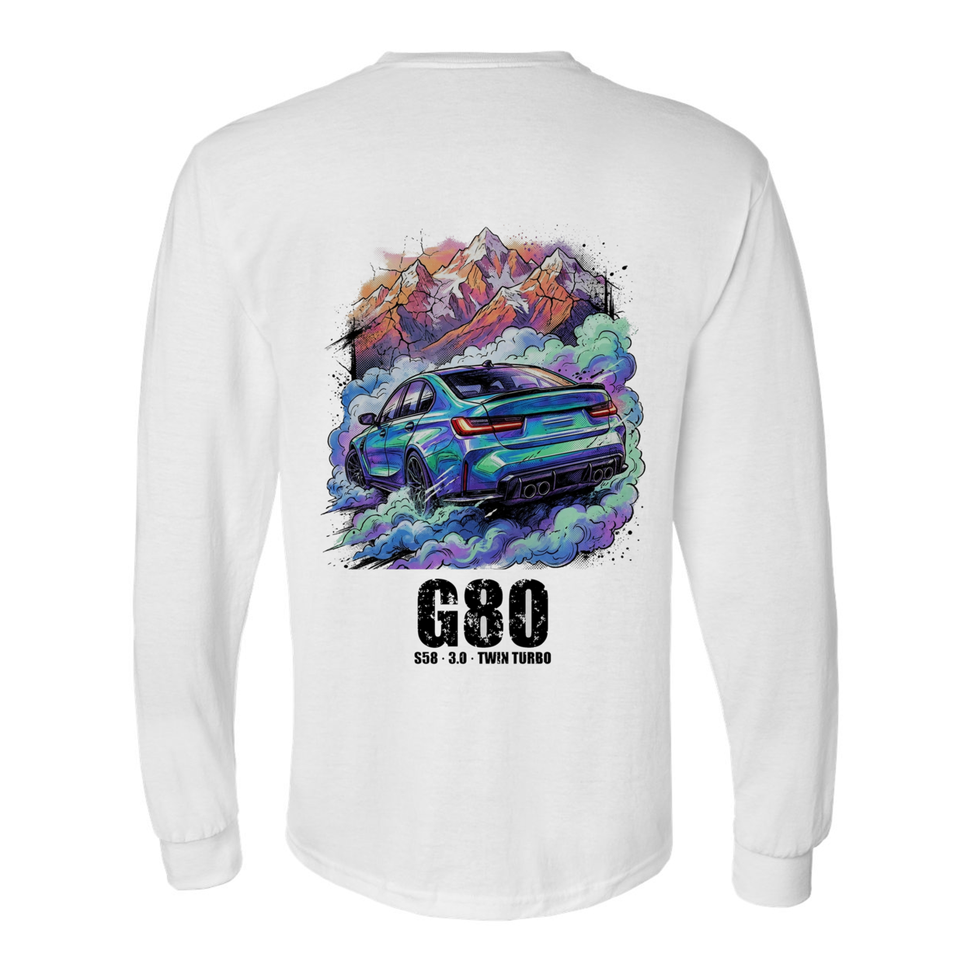 BMW M3 G80 Alps Long Sleeve T-Shirt — White back
