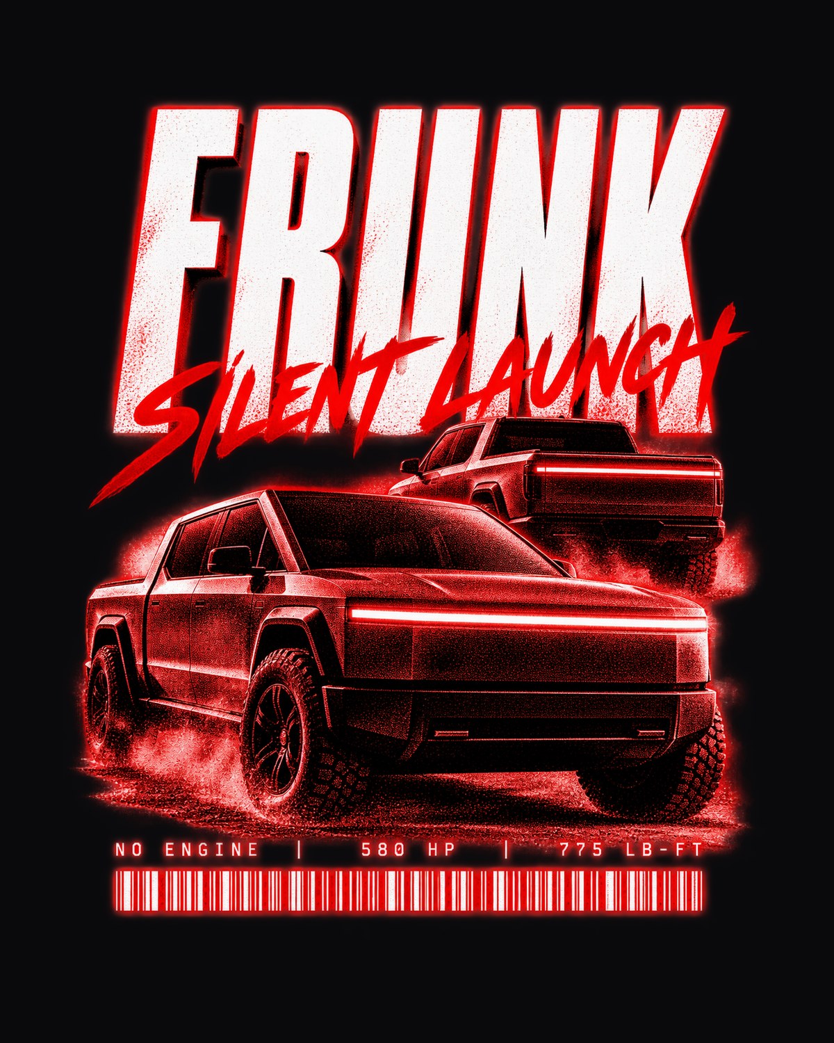 Ford F-150 Lightning EV Frunk Street Poster Tee, 2022+ design only