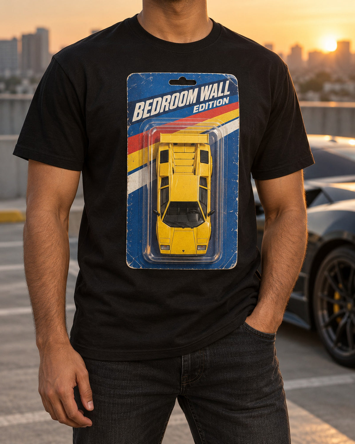 Lamborghini Countach LP400 S Toy Card Shirt, Car Guy Gift T-Shirt Black worn hero