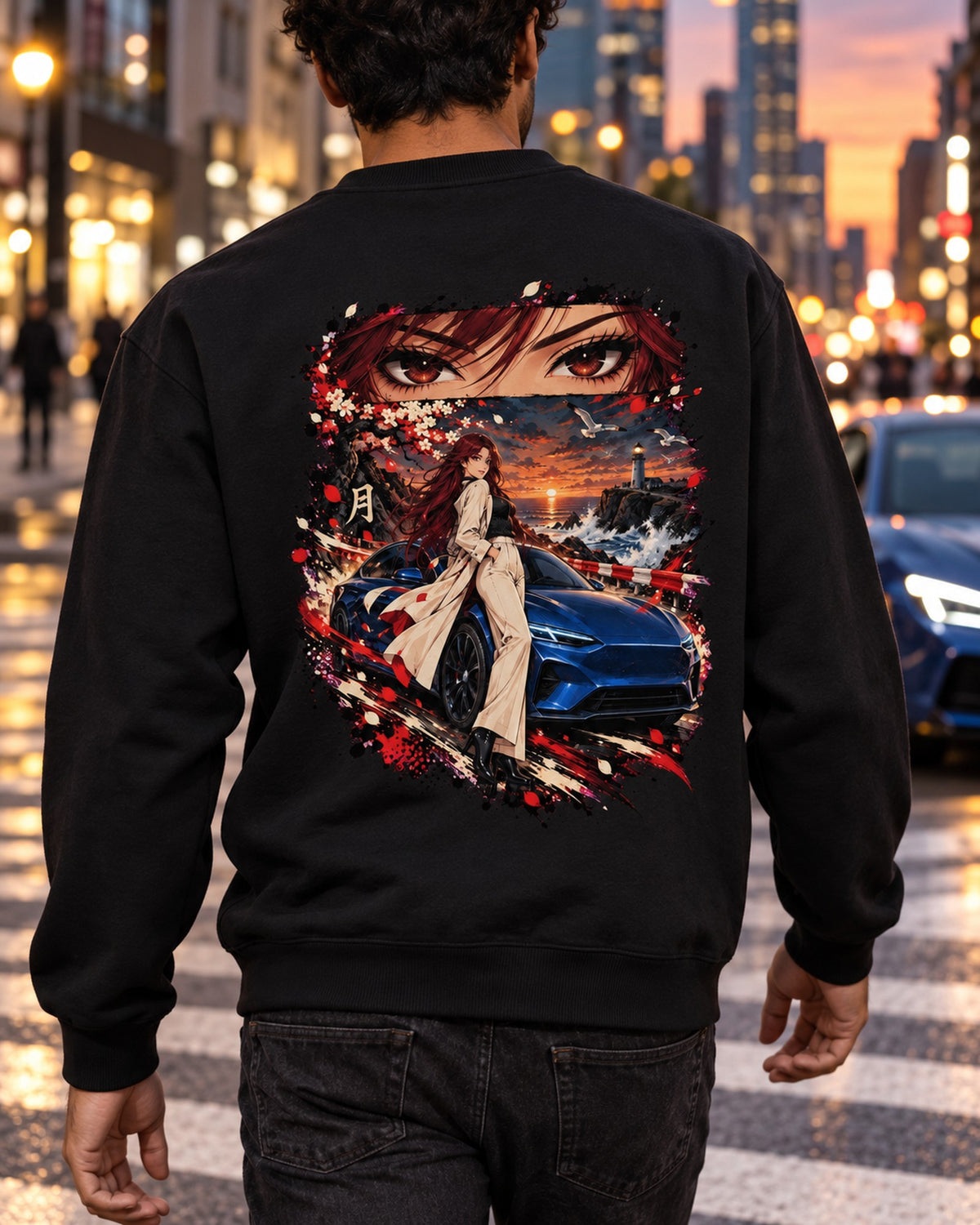 Lucid Air Sapphire Anime Girl Shirt, Hoodie & More Crewneck Black worn hero