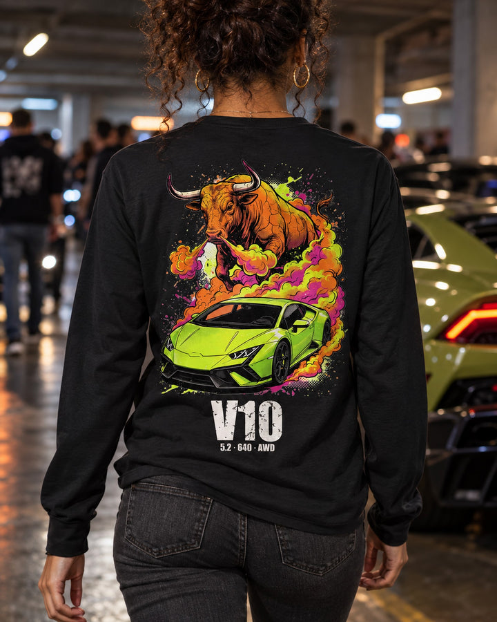 Lamborghini Huracan Bull Long Sleeve T-Shirt worn hero