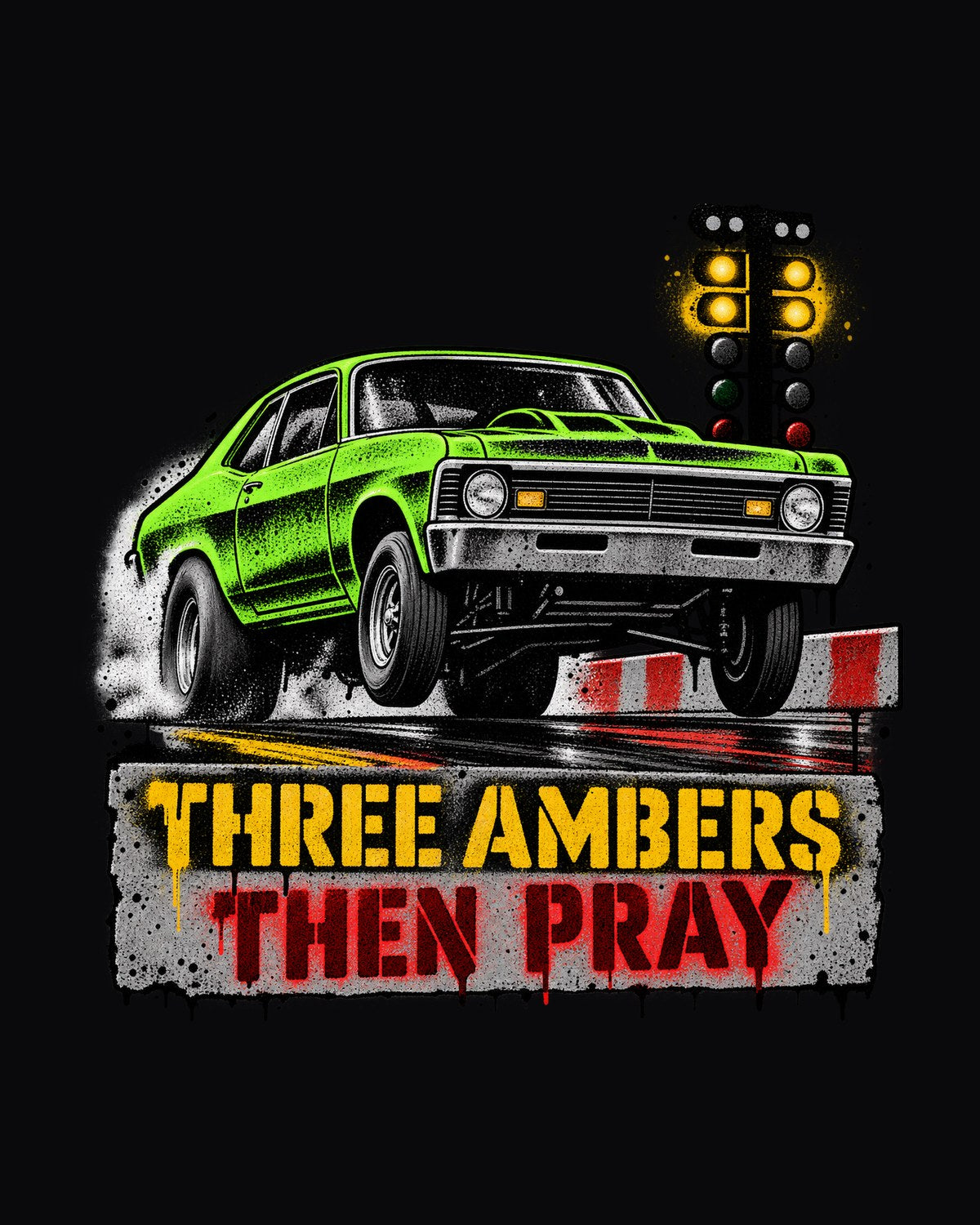 Chevrolet Nova 1971 Drag Staging Stencil Art Shirt design only