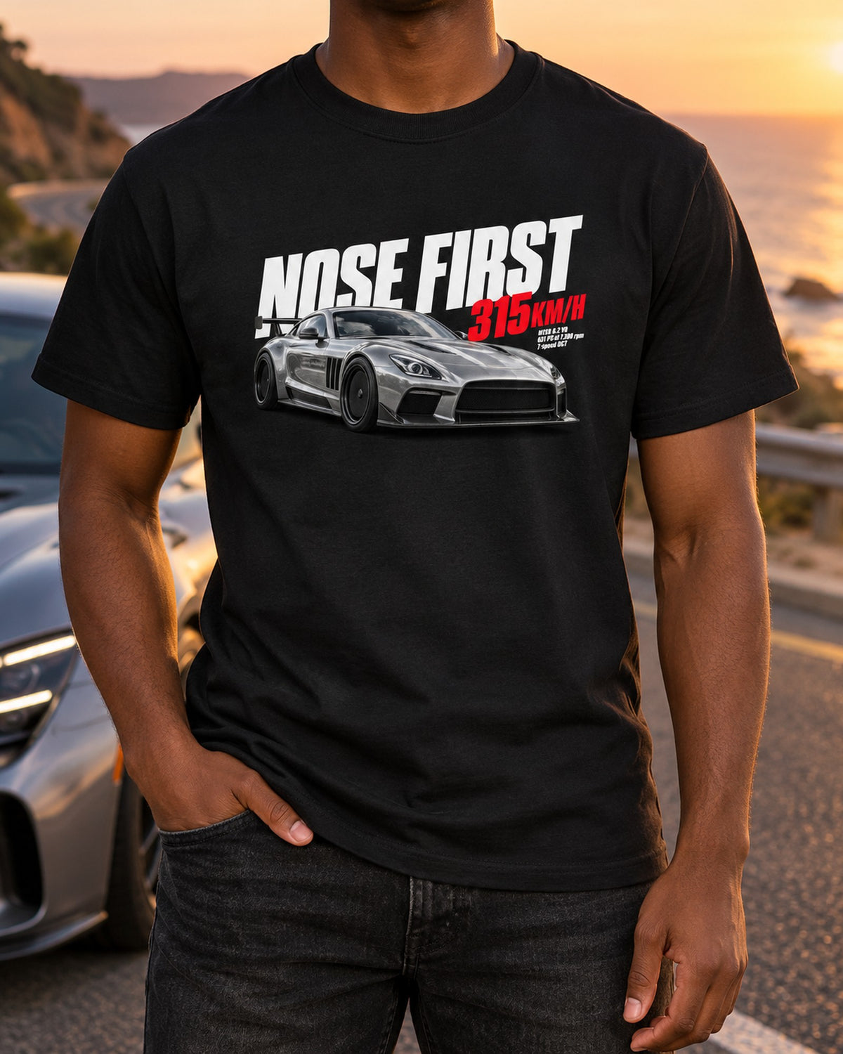 SLS AMG Black Series C197 Nose First Halftone Shirt T-Shirt Black worn hero