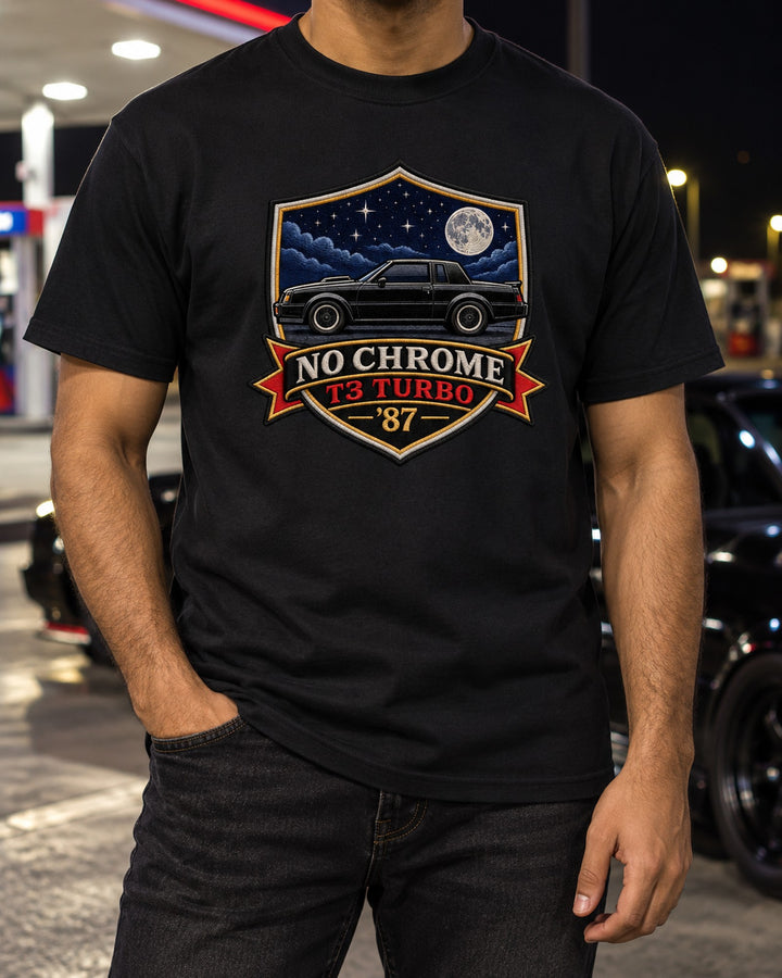 1987 Buick Grand National T3 Turbo Black Wing Crest Shirt T-Shirt Black worn hero