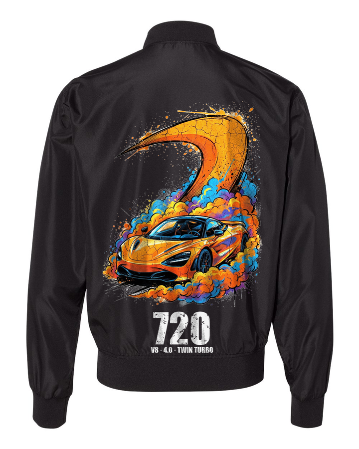 McLaren 720S Papaya Bomber Jacket — Black back