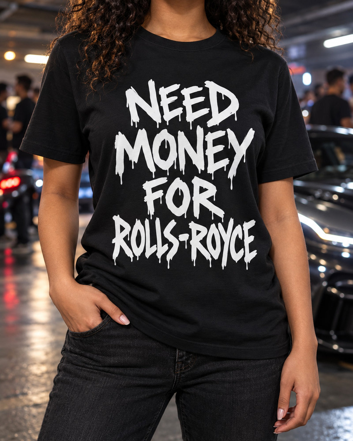 Need Money For Rolls-Royce Shirt, Funny Car Guy Tee T-Shirt Black worn hero
