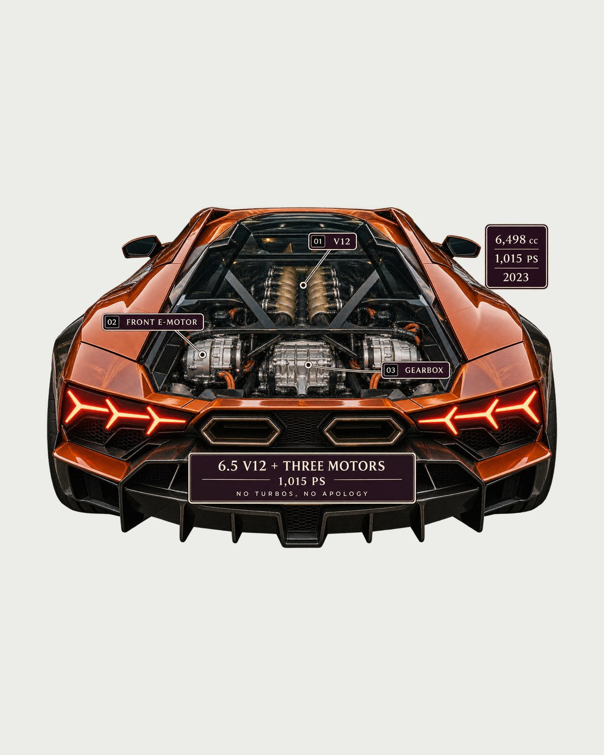 Lamborghini Revuelto Engine Hero Tee, V12 Car Guy Shirt design only
