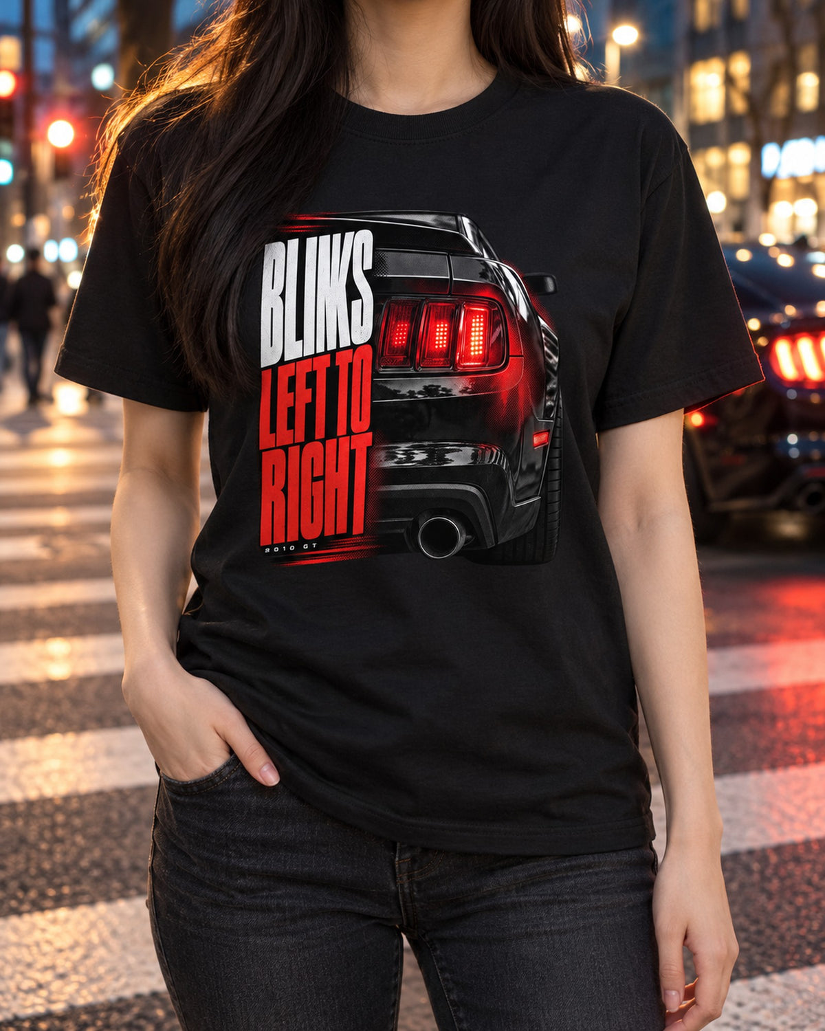 S197 Mustang GT Sequential Taillight Macro Shirt, 2010 T-Shirt Black worn hero