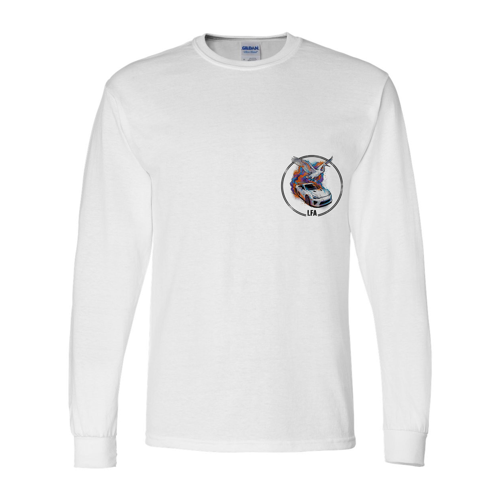 Lexus LFA Crane Long Sleeve T-Shirt — White front emblem
