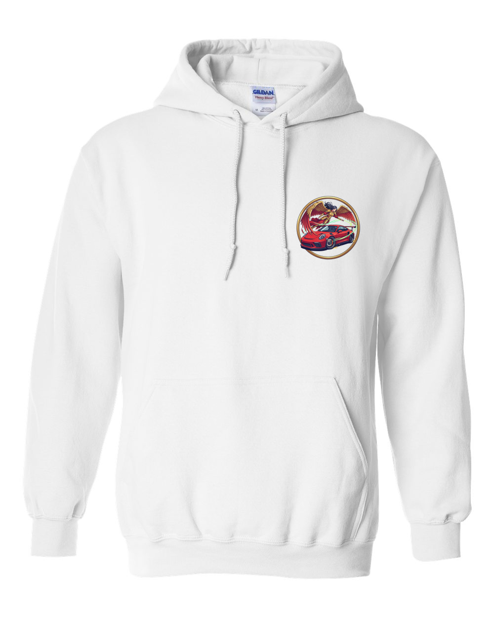 Shinsoku Godspeed Hoodie white front chest seal