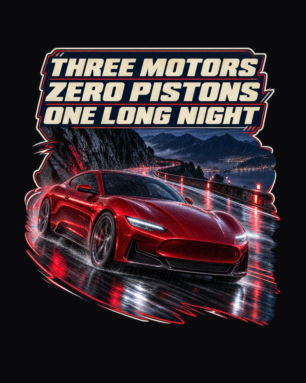 Maserati GranTurismo Folgore Night Run Shirt, Three Motors design only