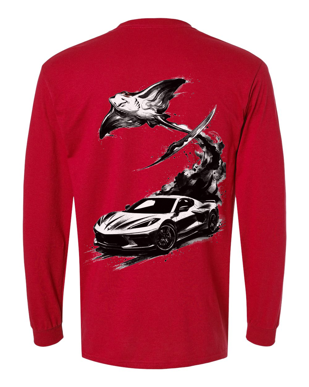 Stingray Blade Long Sleeve T-Shirt Red back