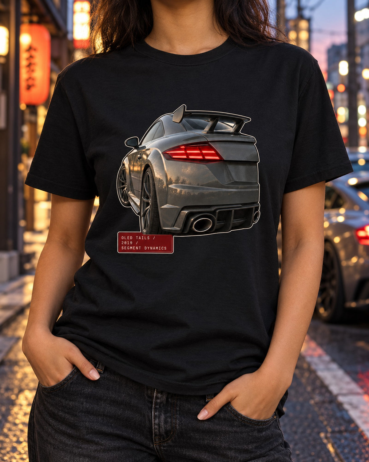 Audi TT RS Facelift OLED Taillight Macro Shirt, Car Tee T-Shirt Black worn hero