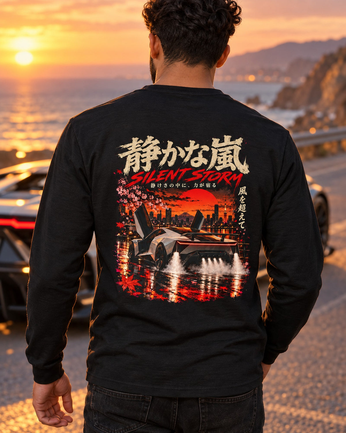 Tesla Roadster 2026 Silent Storm Shirt, Hoodie & More Long Sleeve Black worn hero