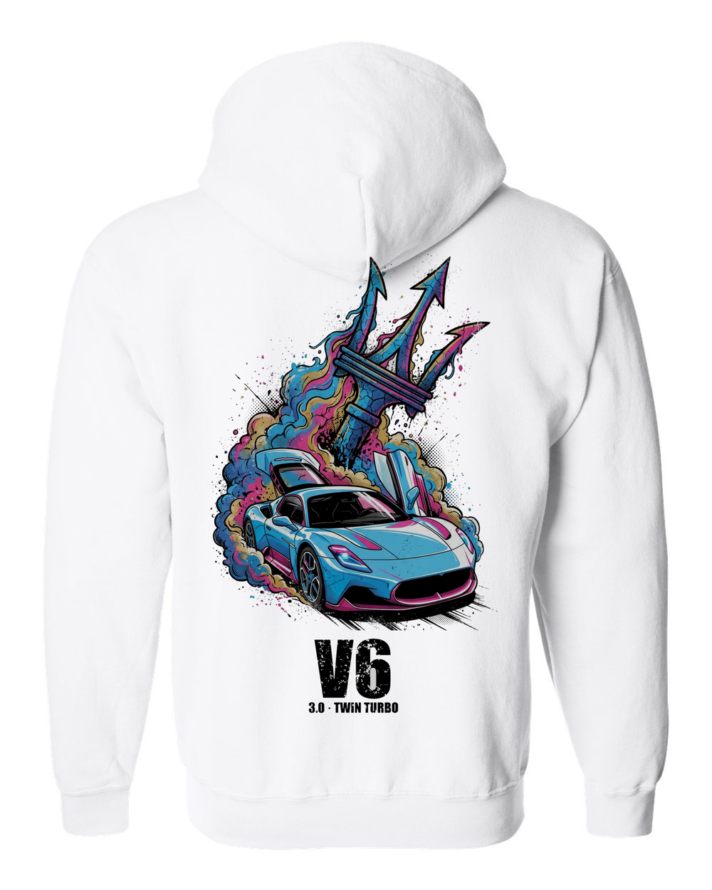 Zip Hoodie White back