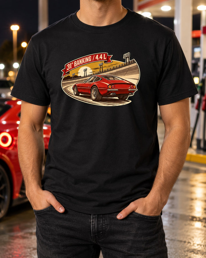 Banking Sepia Triple Tee, Ferrari 365 GTB/4 Daytona T-Shirt Black worn hero