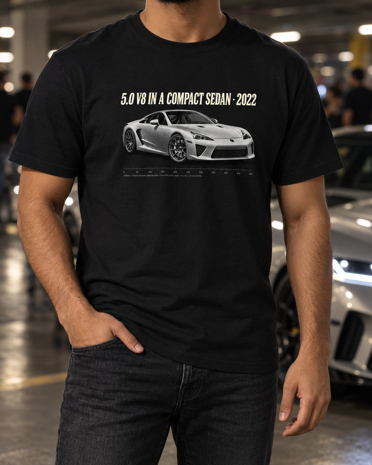 Lexus LC 500 Cockpit Gauge Shirt, Sliding Tach Ring T-Shirt Black worn hero