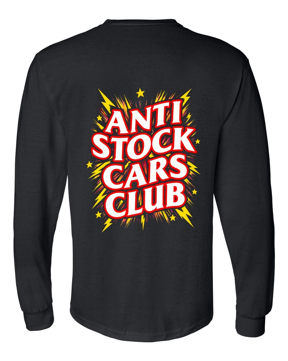 Anti Stock Cars Club Anime Title Card Long Sleeve Black back