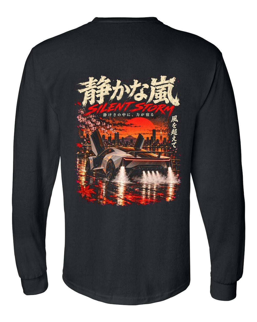 Tesla Roadster Long Sleeve Black back