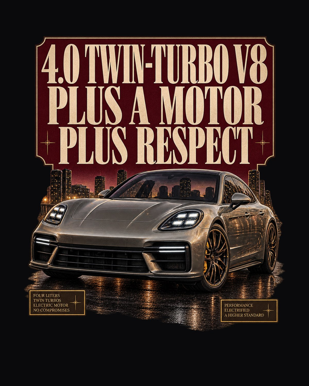 Porsche Panamera Turbo S E-Hybrid G3 Editorial Headline Tee design only