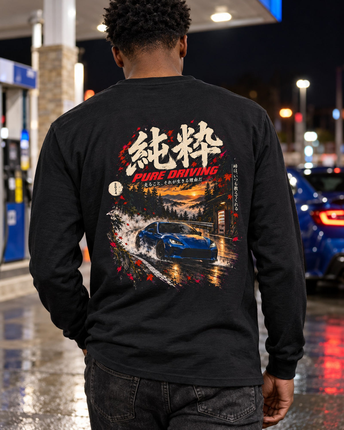 Toyota GR86 Pure Driving Shirt, Hoodie & More Long Sleeve Black worn hero