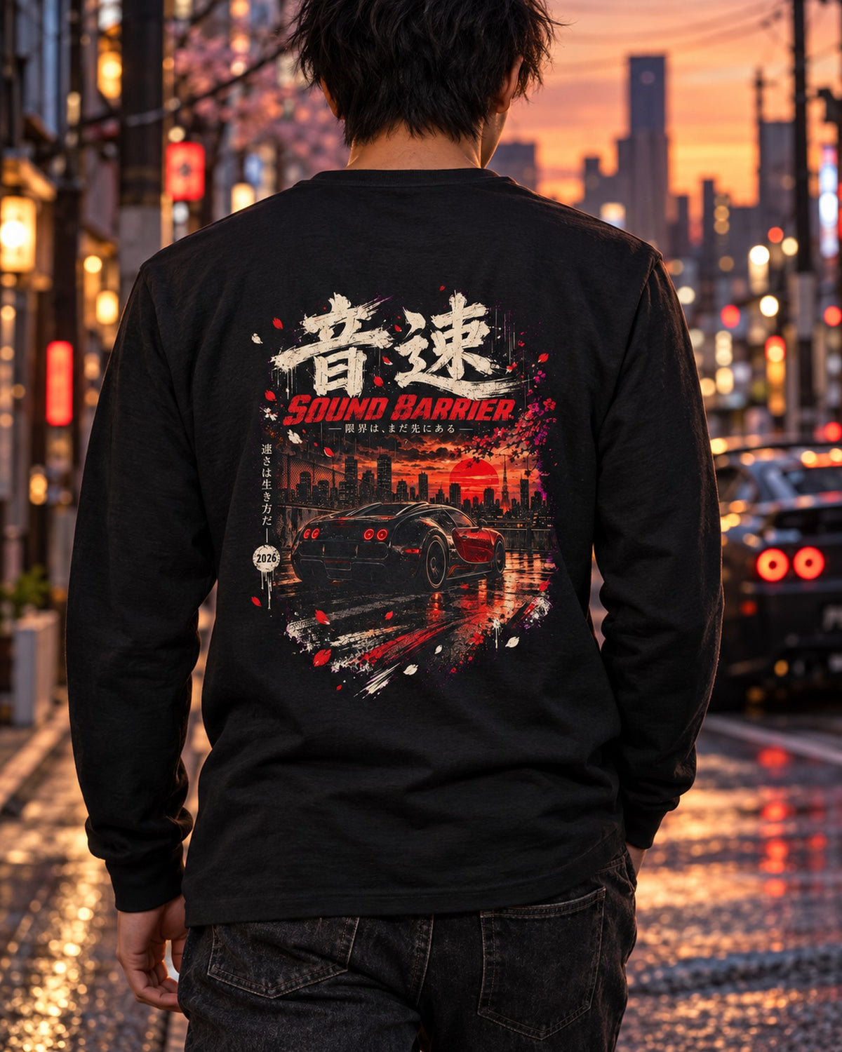 Bugatti Veyron Sound Barrier Shirt, Hoodie & More Long Sleeve Black worn hero