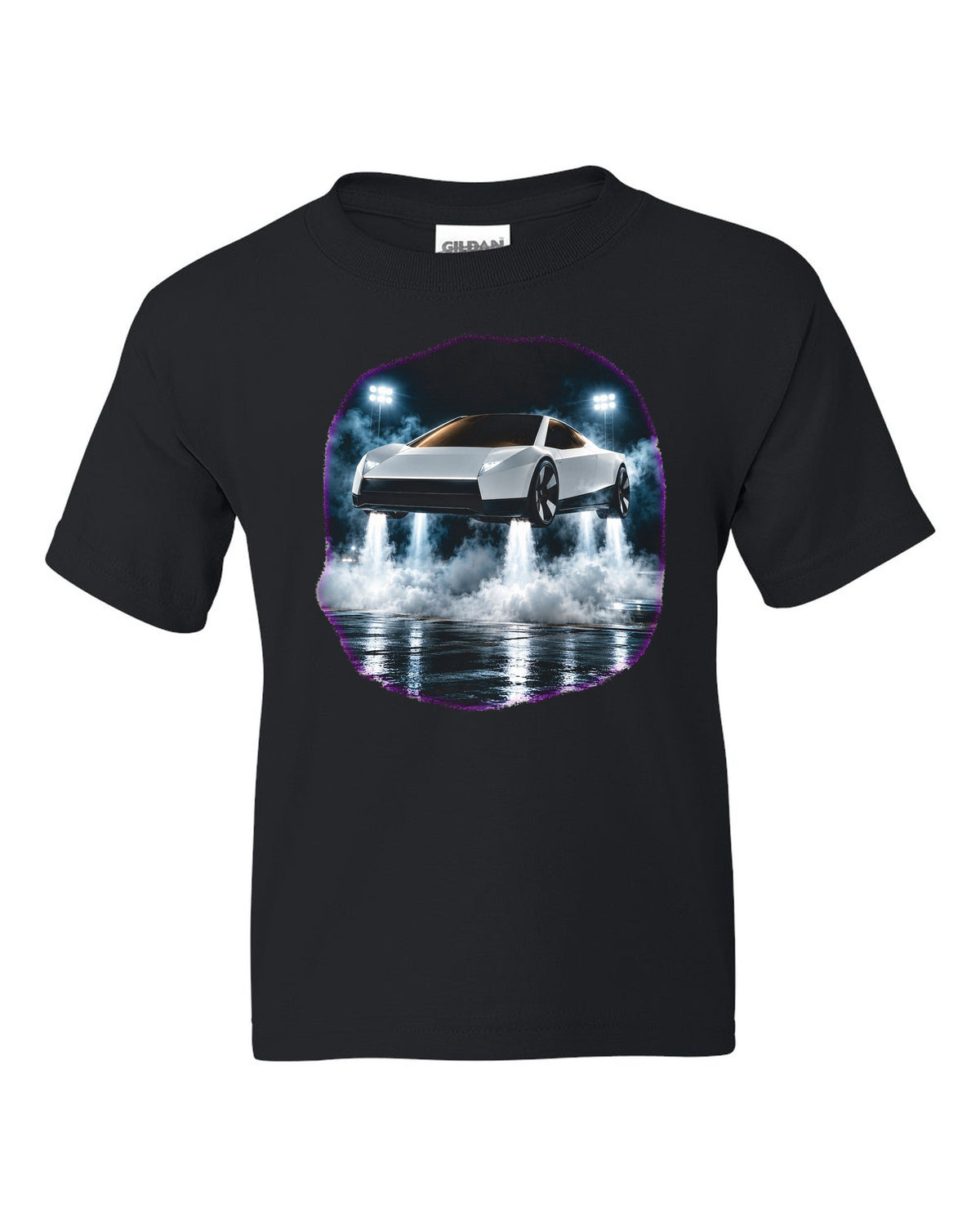 Tesla Roadster Hover Pad Kids Tee Black front