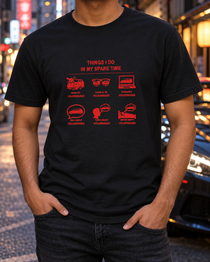 Volkswagen Things I Do Shirt, Hoodie & More T-Shirt Black worn hero