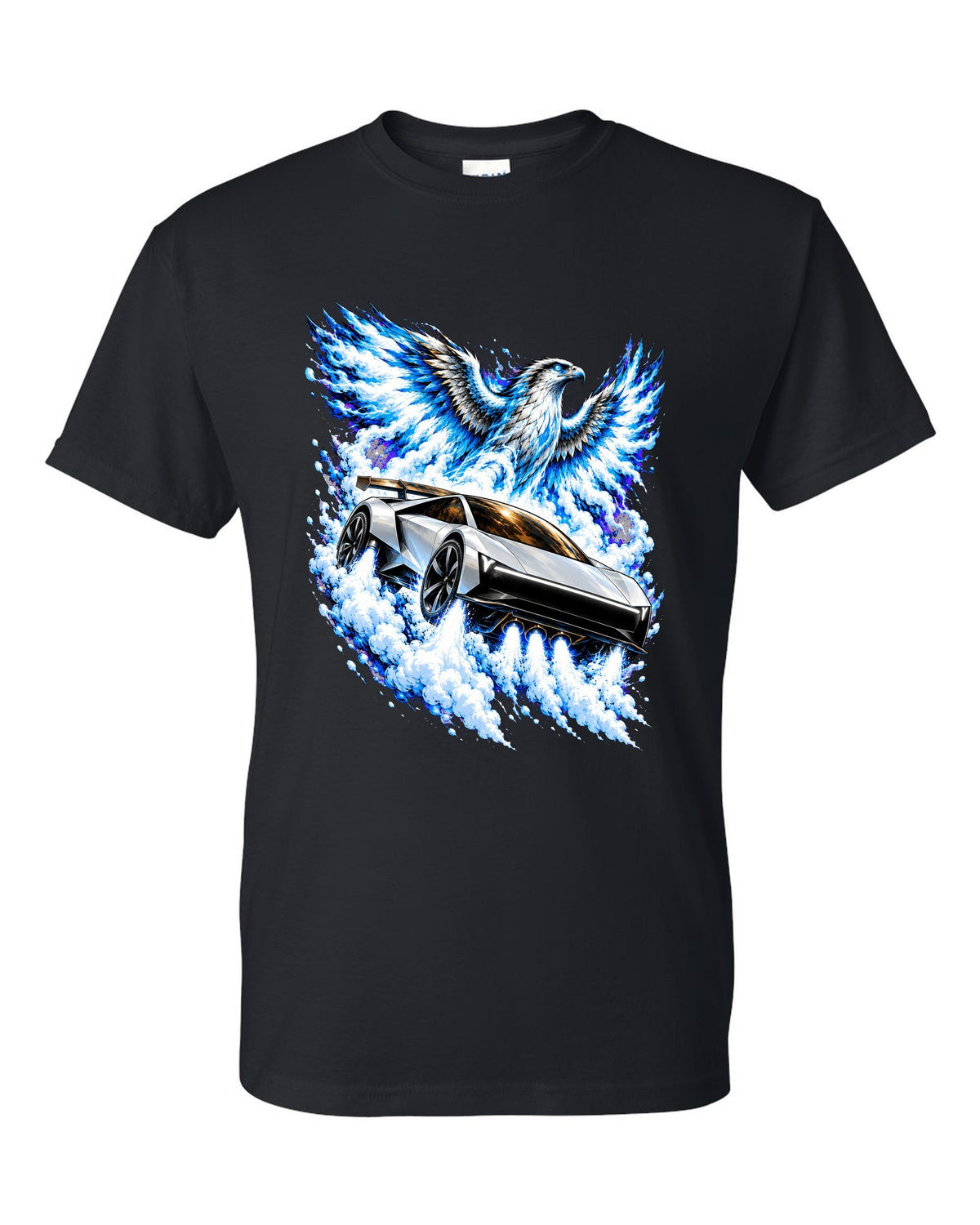 Tesla Roadster Ice Falcon T-Shirt Black front