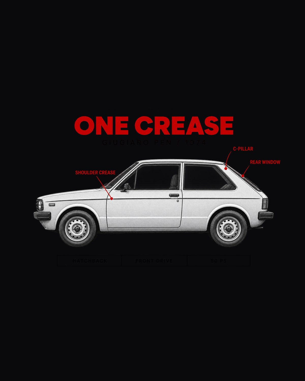 VW Golf Mk1 1974 Giugiaro Spec Poster print Shirt design only
