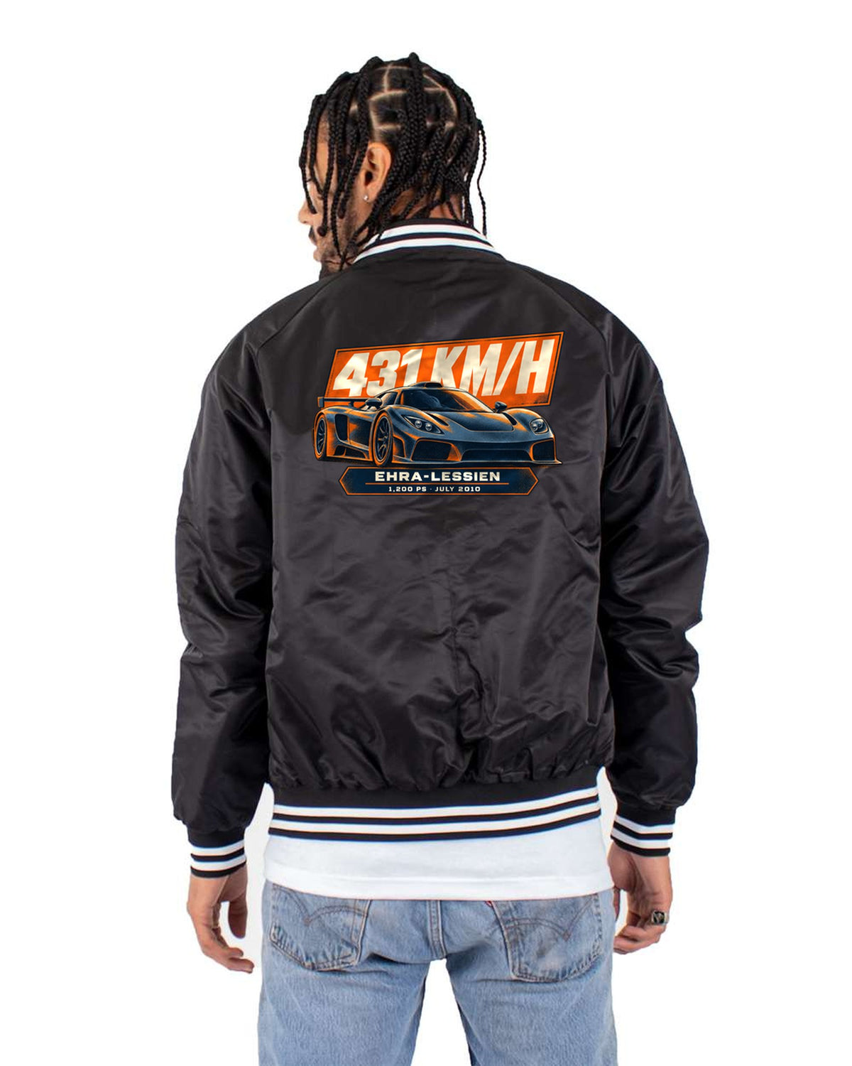 Bugatti Veyron 16.4 Super Sport Halftone Shirt, Car Guy Gift Bomber Jacket Black back
