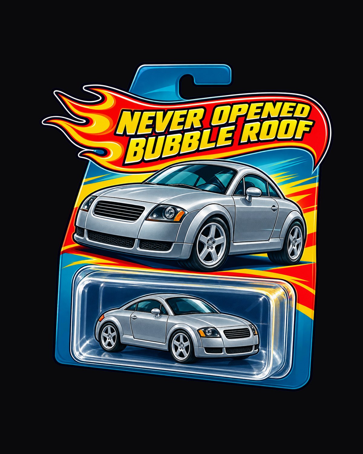 Audi TT 8N Bubble Roof Toy Blister Card Shirt, Never Opened design only