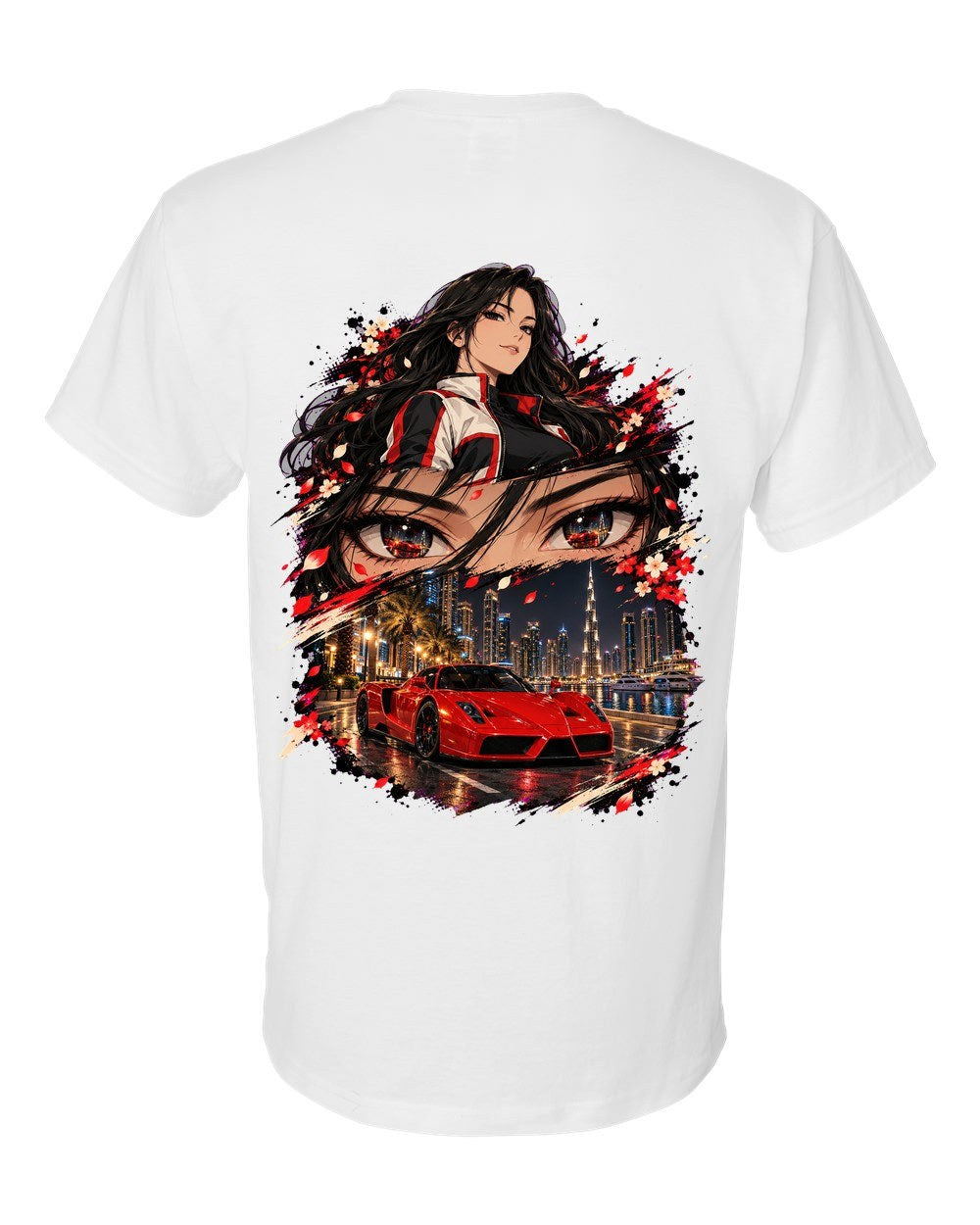 Ferrari Enzo Anime Girl T-Shirt White back