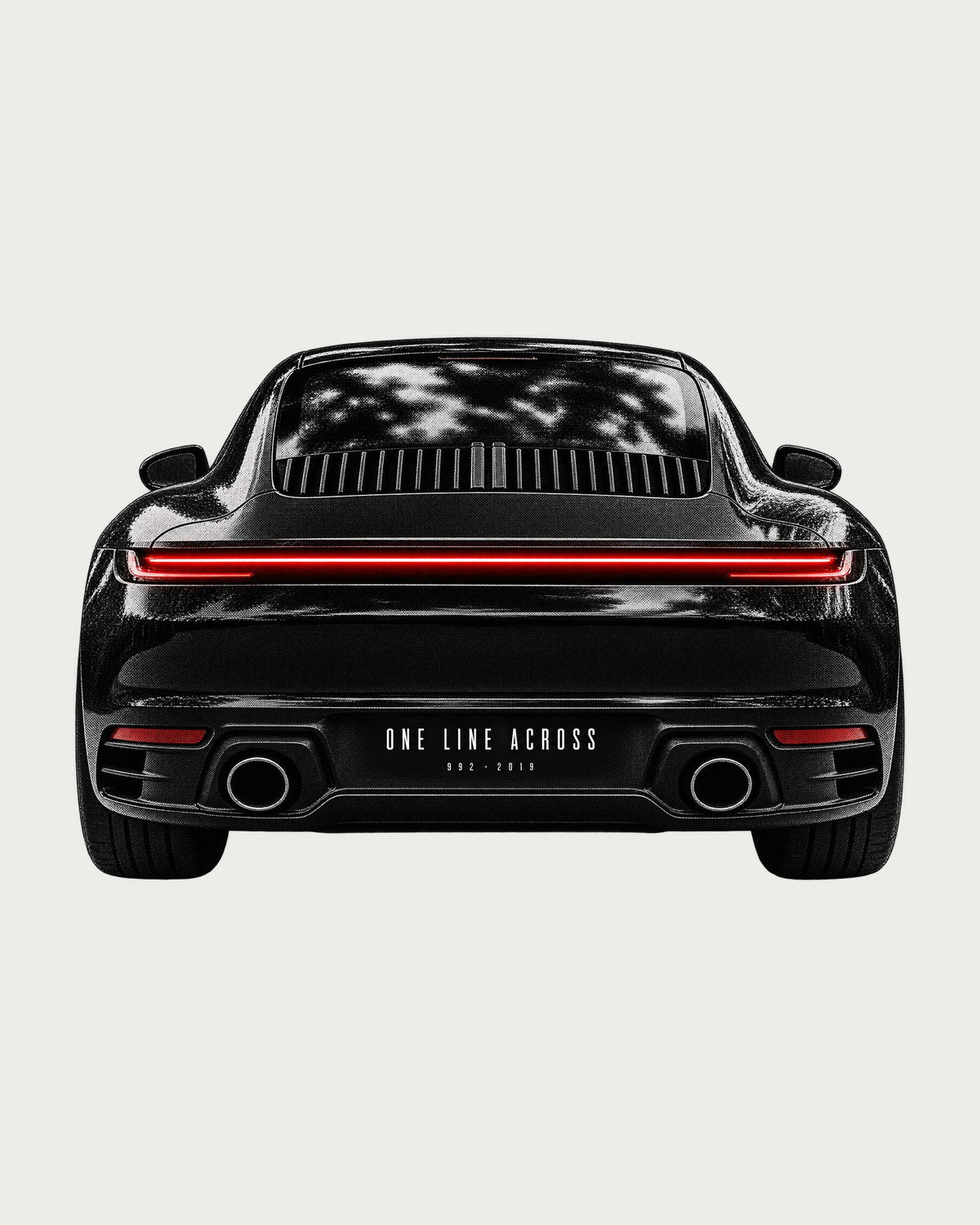 Porsche 992 Carrera Taillight Macro Shirt, One Line Across design only