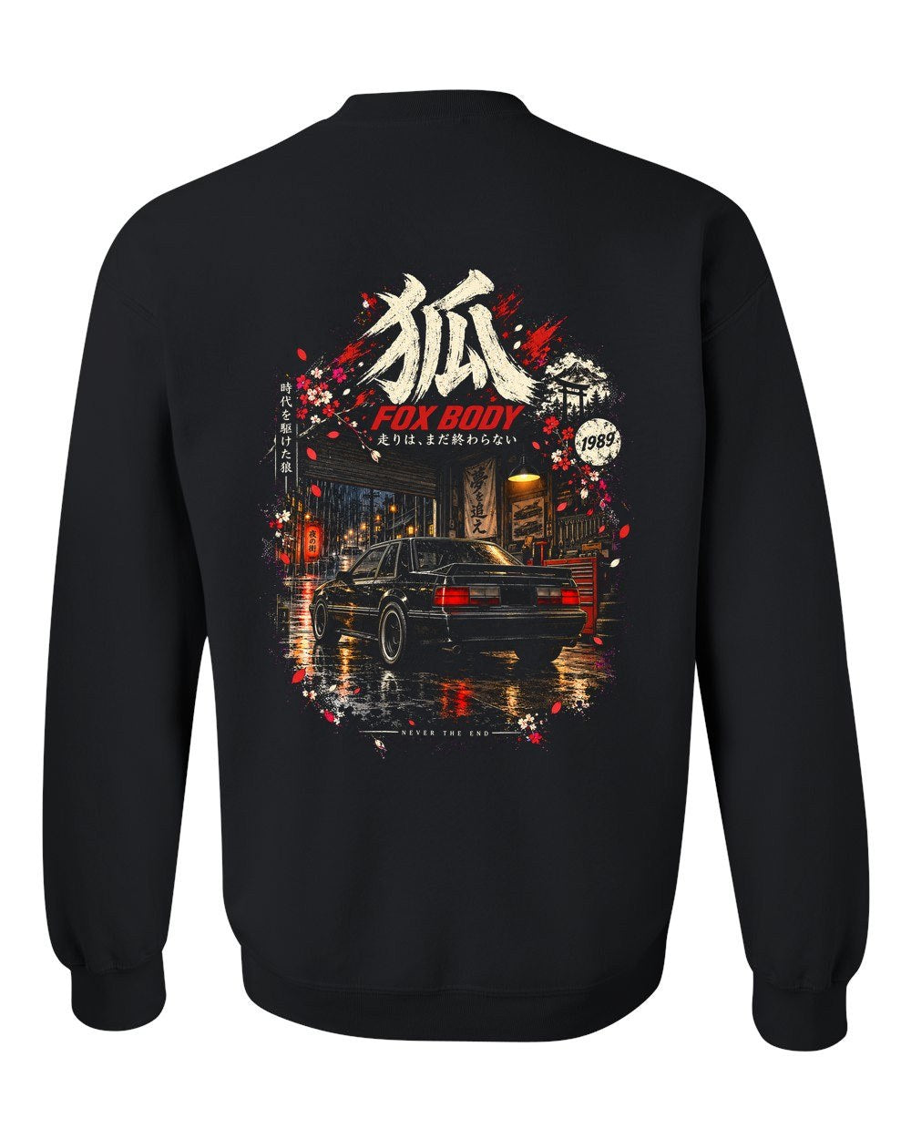 Ford Mustang Fox Body Crewneck Black back