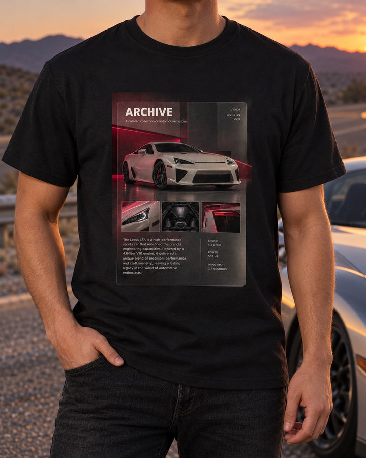 Lexus LC 500 Coupe Dimension Blueprint Shirt, 2UR-GSE V8 T-Shirt Black worn hero