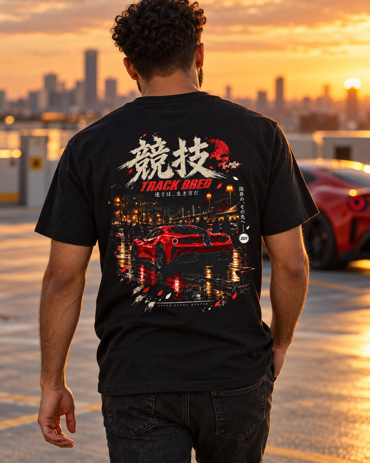 Ferrari 488 Pista Track Bred Shirt, Hoodie & More T-Shirt Black worn hero