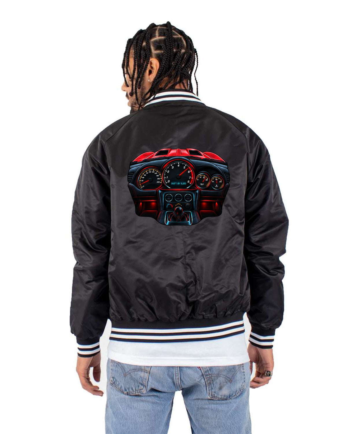 Viper VX I Gauge Cluster Tee, Shift By 6,200 Car Shirt Bomber Jacket Black back