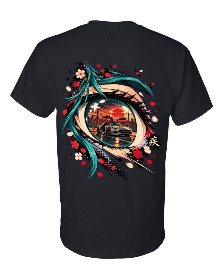 Mercedes-Benz SLS AMG Anime Girl T-Shirt Black back