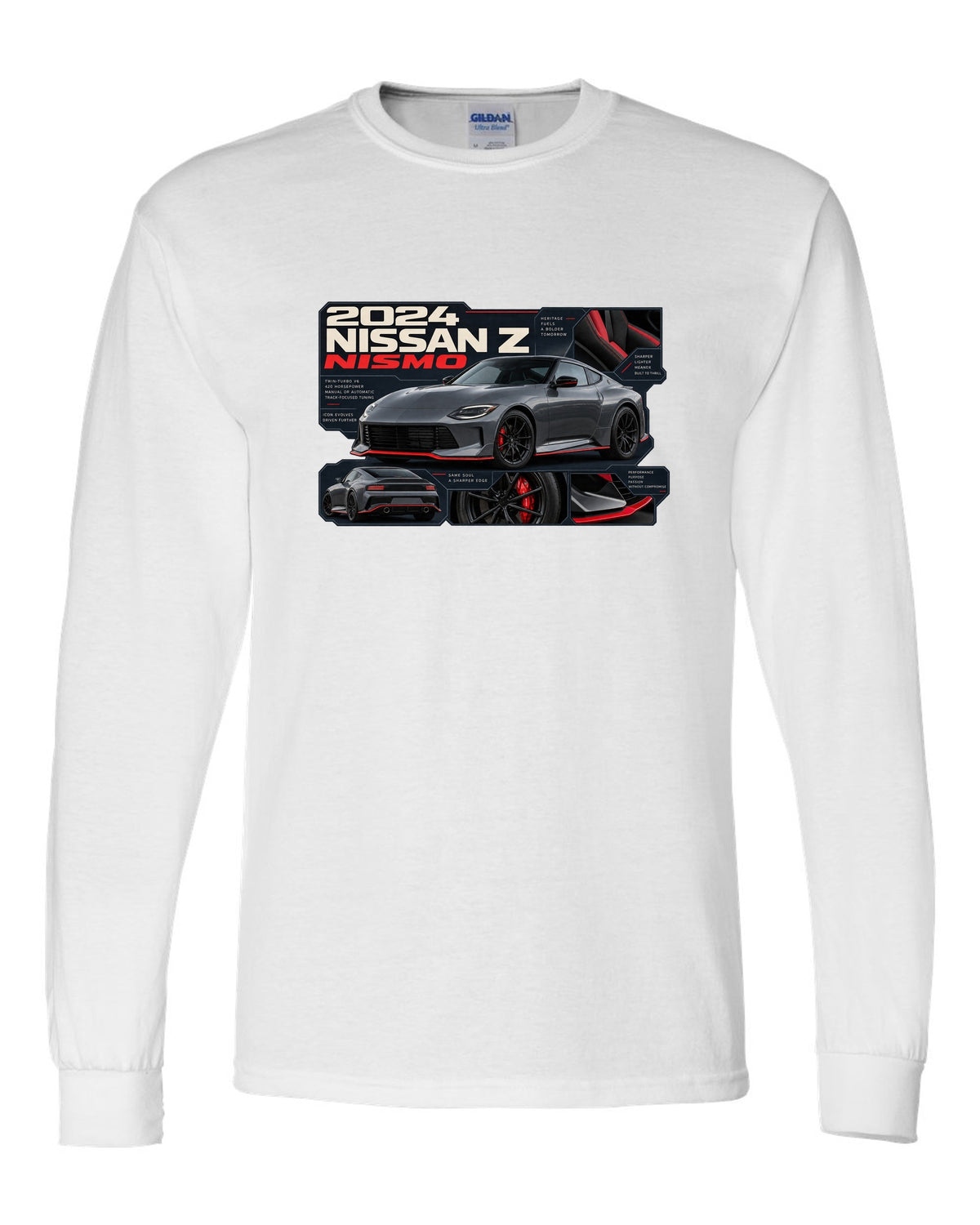 Nissan GT-R50 Italdesign Dossier white long sleeve front view with the design
