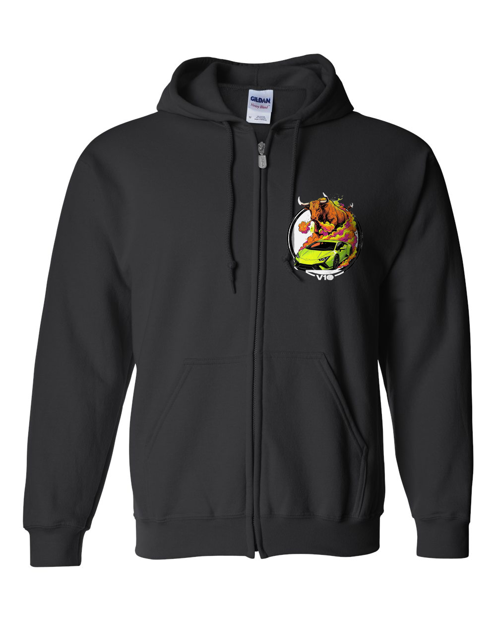 Zip Hoodie Black front