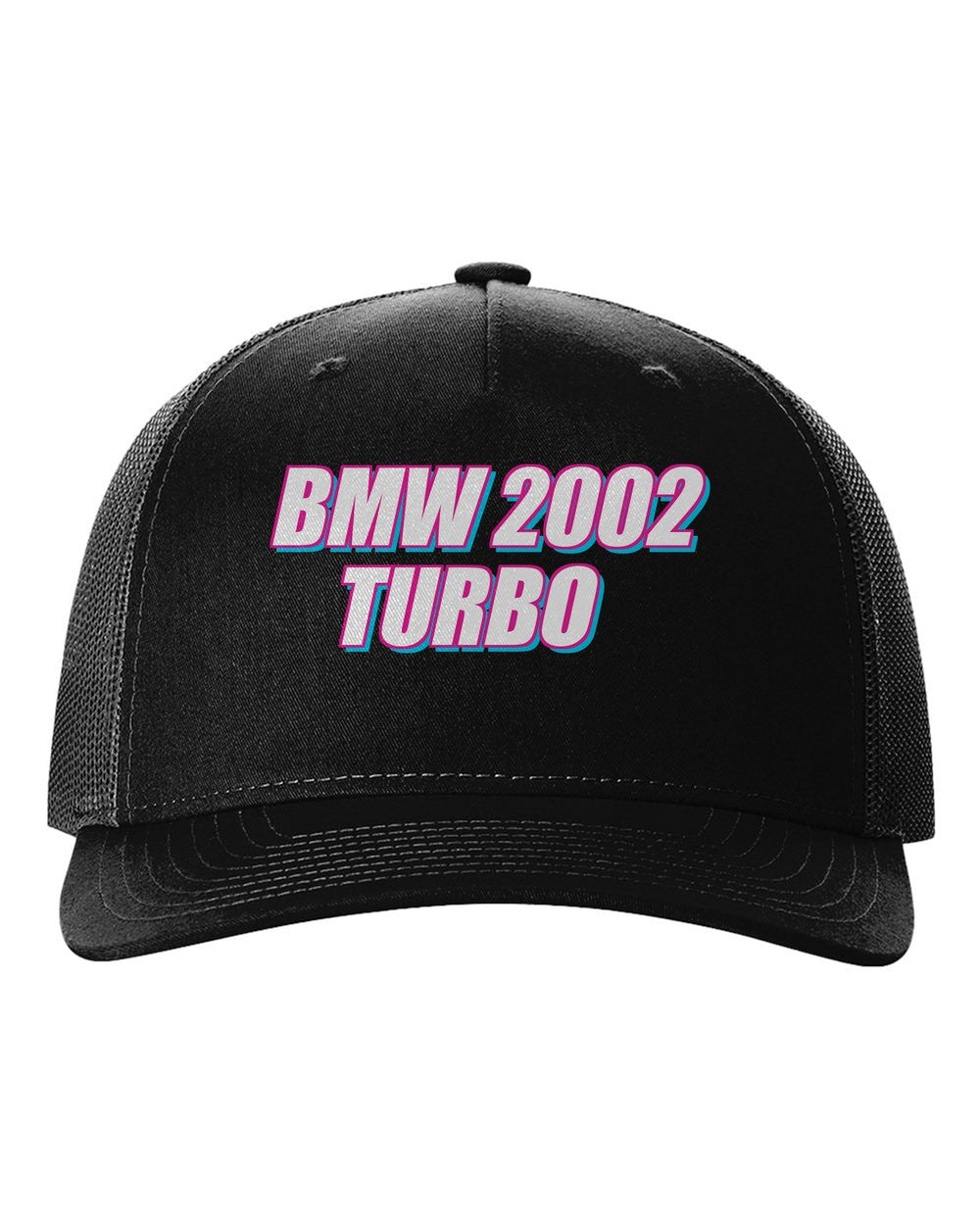 black hat front view with car name