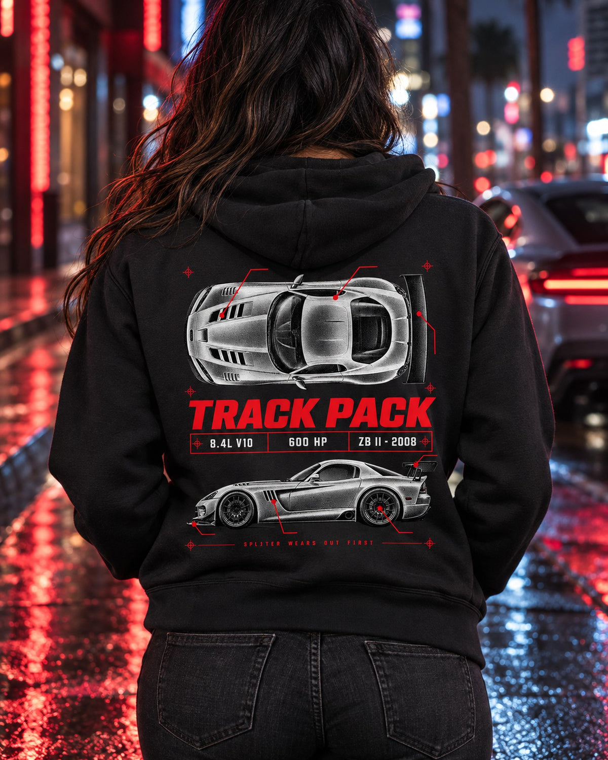 2008 Dodge Viper ACR ZB II Track Pack Spec Poster Shirt Zip Hoodie Black worn hero